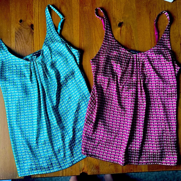 Tops - Turquoise & Magenta Colorful Tank Tops XS